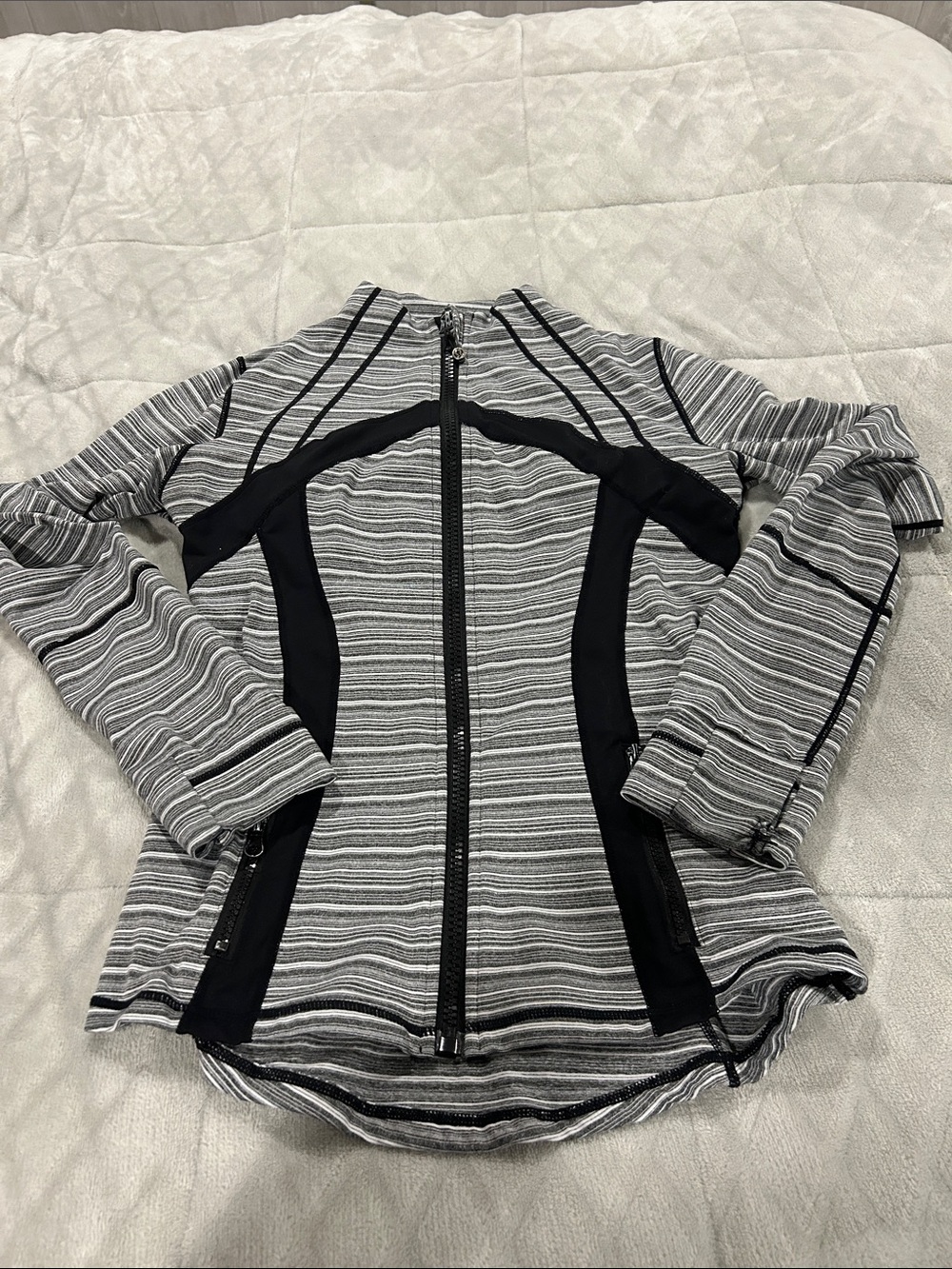 lululemon athletica Gray & Black Striped Zip-Up